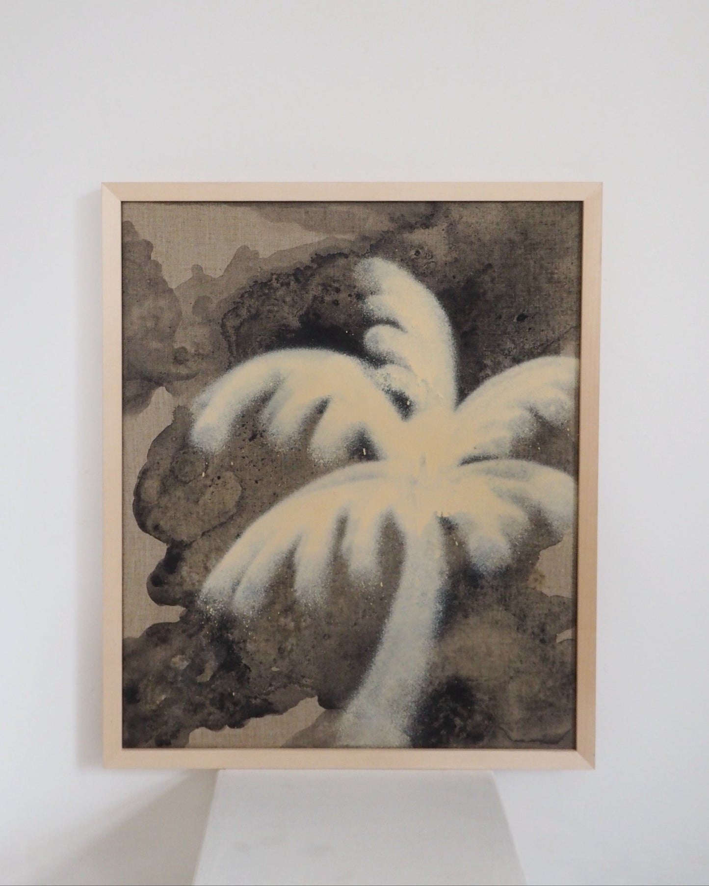Palm tree painting palme on raw linen canvas interior art moderne wandkunst 