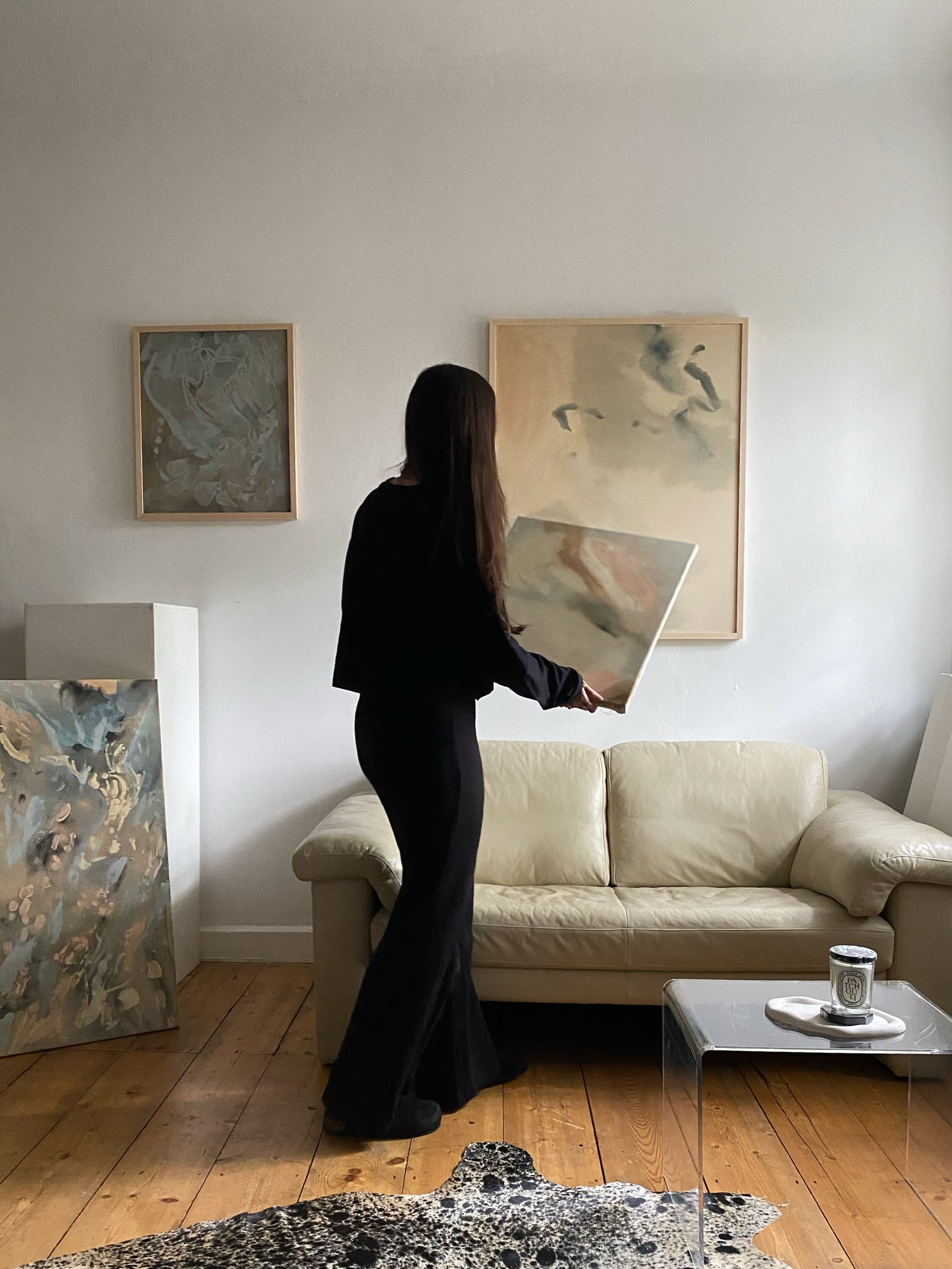 Calm artworks earthtones muted color palette soft washed tonal neutral tones 