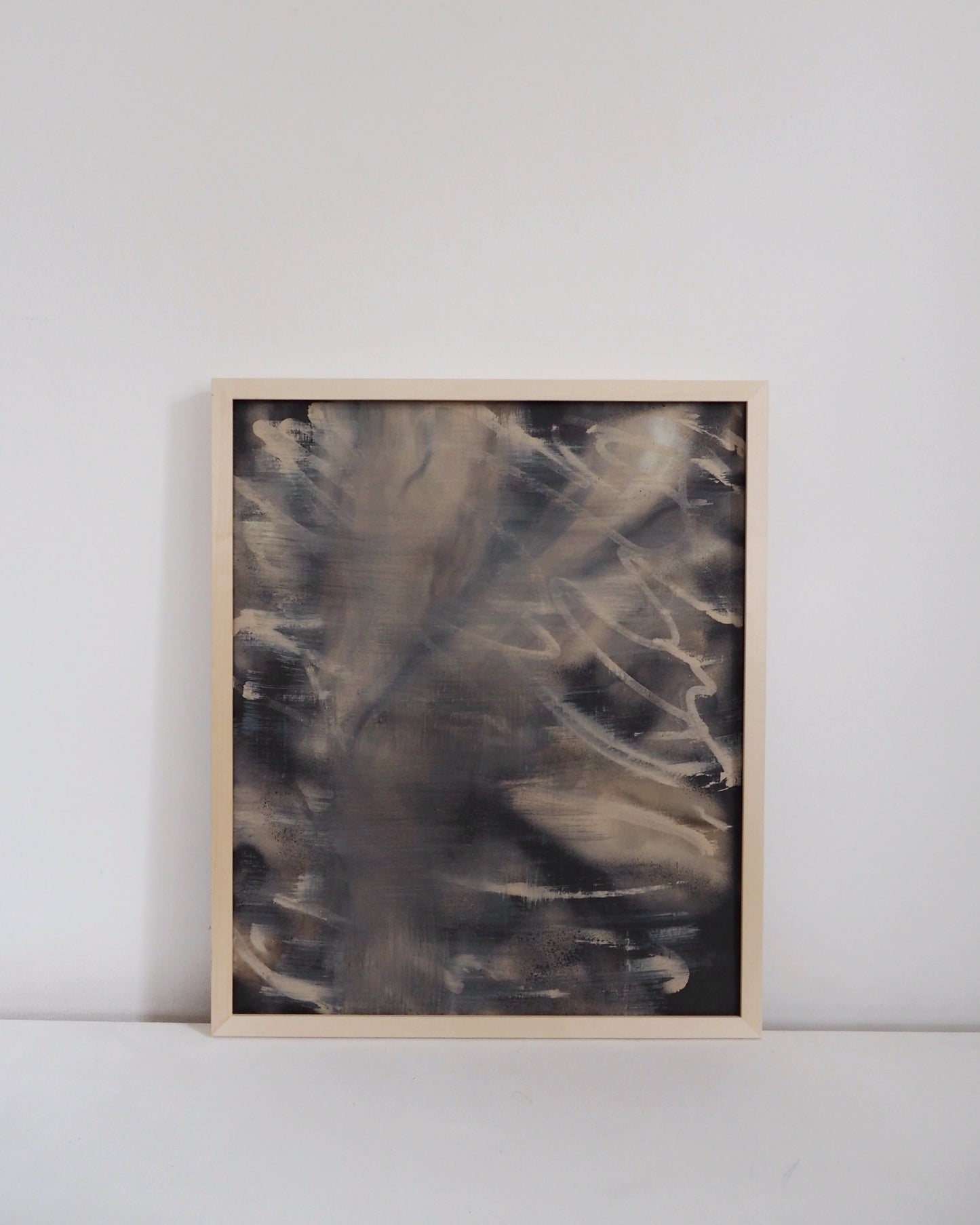a familiar voice painting by vicelis moody abstract art in earthy neutral tones brushstrokes beige black art on canvas