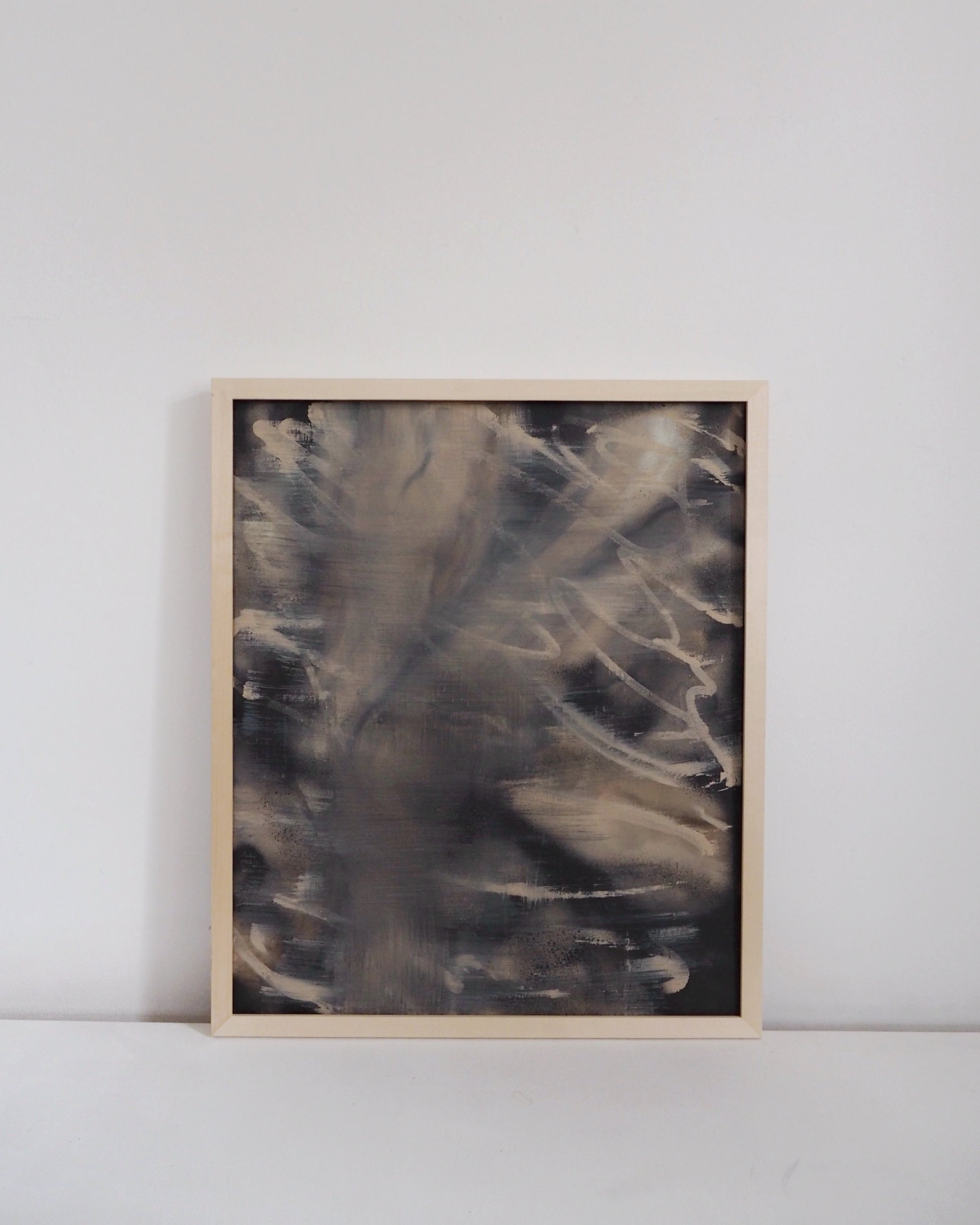 a familiar voice painting by vicelis moody abstract art in earthy neutral tones brushstrokes beige black art on canvas