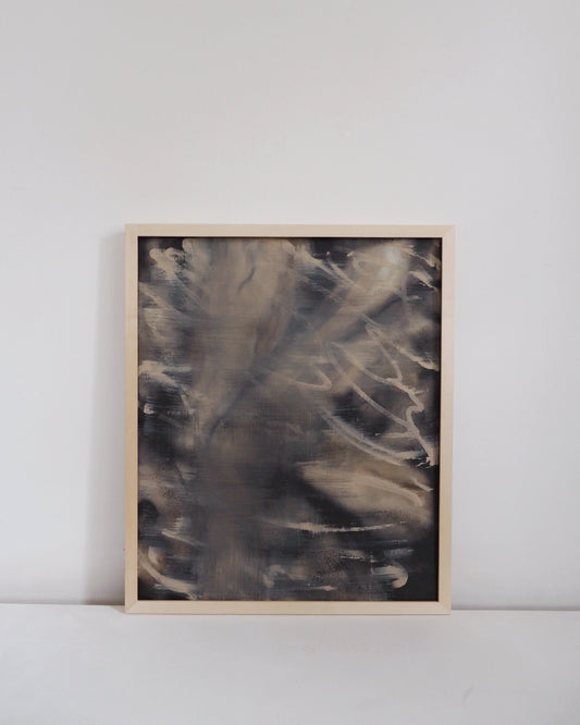 a familiar voice painting by vicelis moody abstract art in earthy neutral tones brushstrokes beige black art on canvas