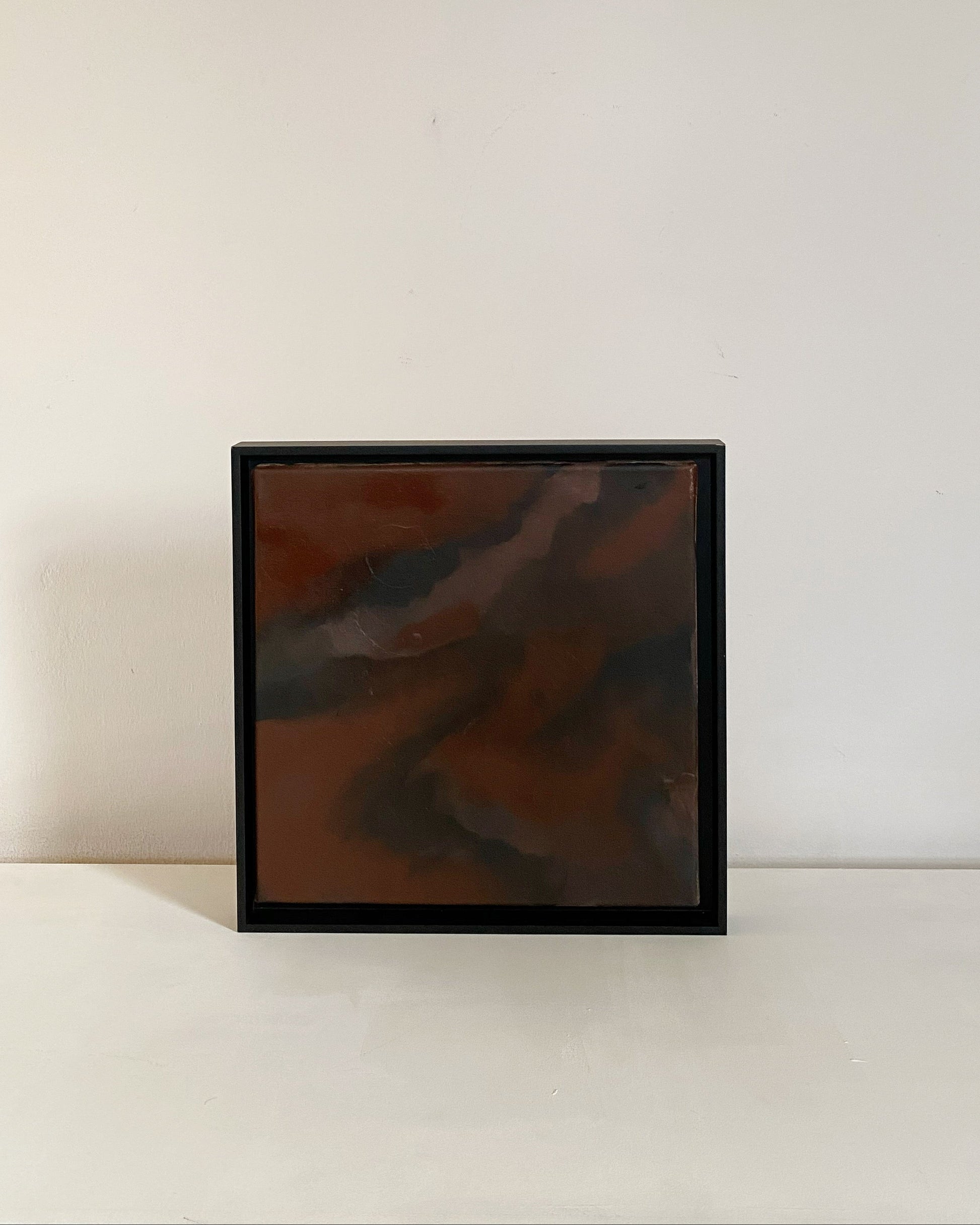 burnt sienna painting by vicelis squared frame