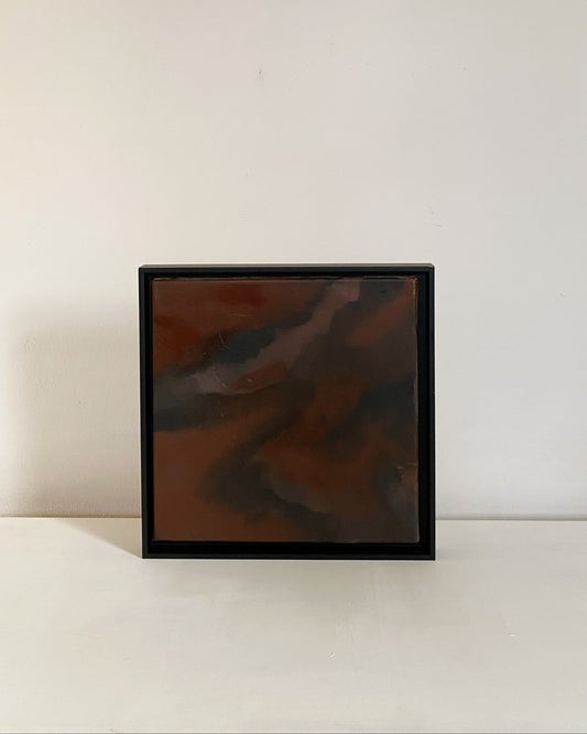 burnt sienna painting by vicelis squared frame