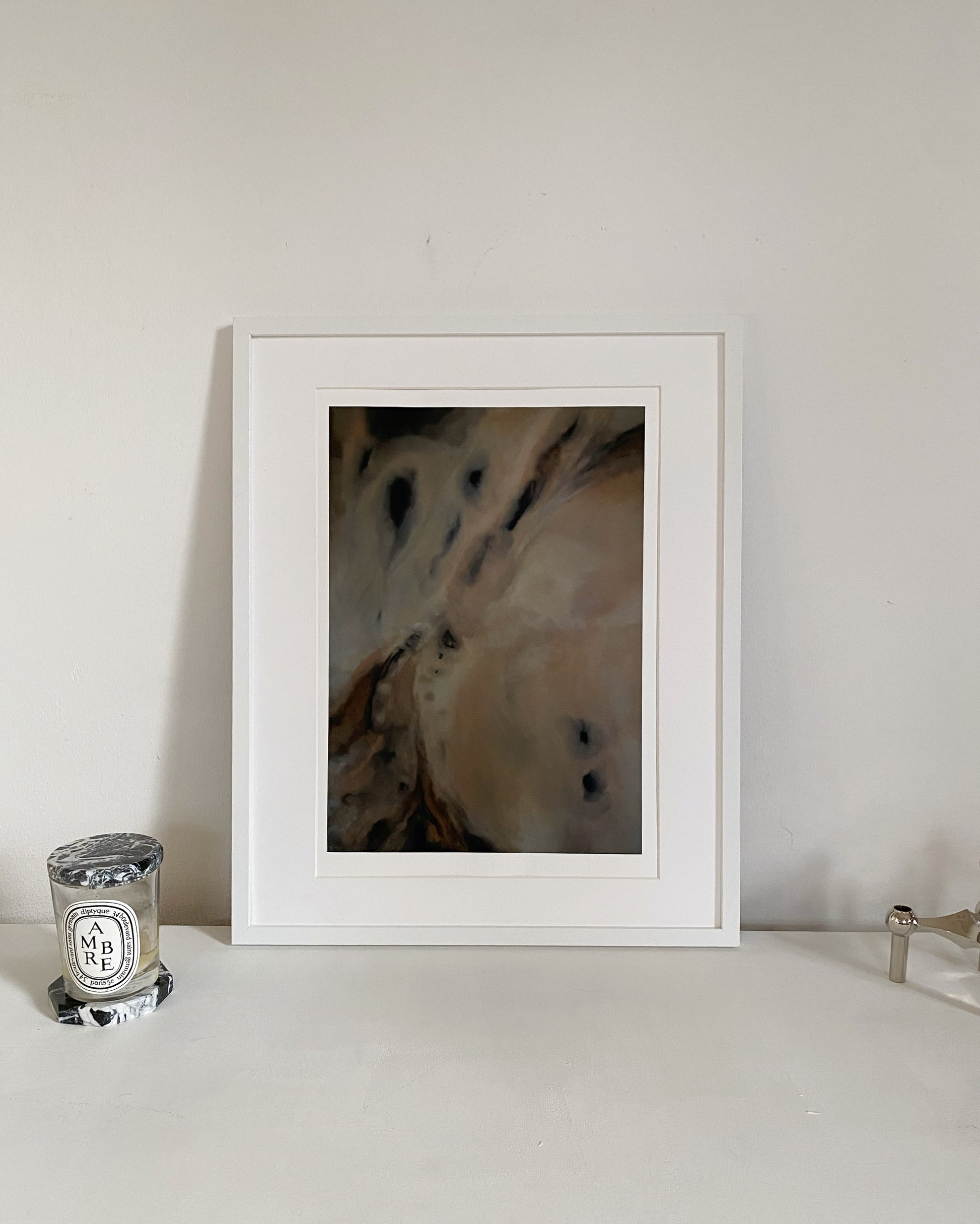 Moody abstract art in earthy muted neutral tones