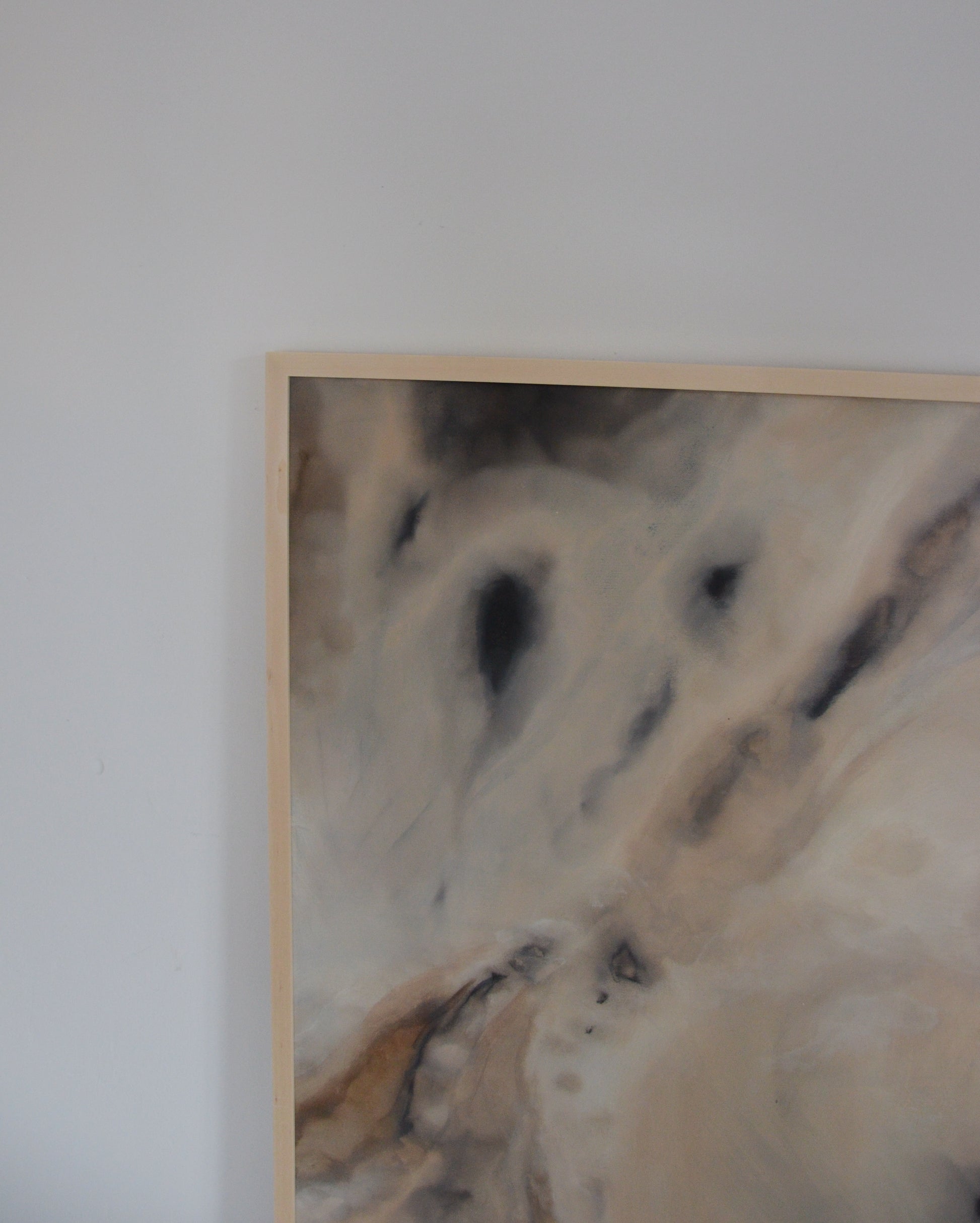 epiphany painting detail blurred abstract art on canvas natural tones 